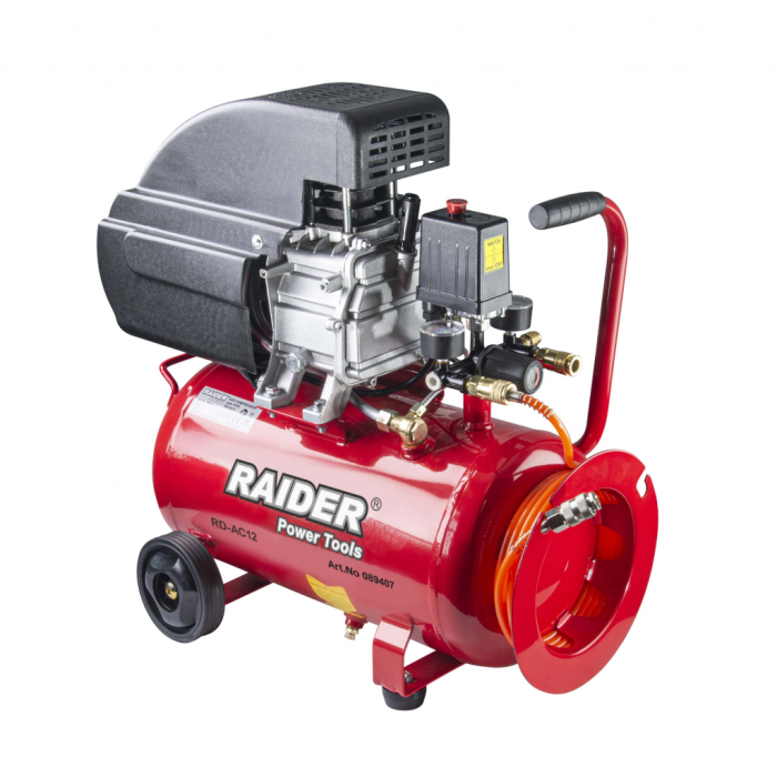 Trivial beneficial pulse Compresor Raider RD-AC12 putere 1.5 kW debit 110 l/min presiune 8 bari  rezervor 24l - 089407