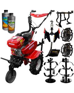 Pachet Motosapa Rotakt ROG 80 7 CP cu sistem filtrare dual + freze + roti cauciuc mari + rarita + roti metalice ++ plug cartofi