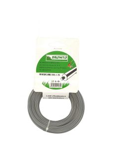 fir nylon 2.4mm   15m rotund- Bronto, cu eticheta, cu insertie, gri
