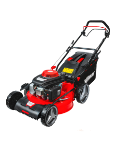 Masina de tuns gazon Raider RD-GLM23 motor 6.5 CP 196 cc autopropulsie reglare centralizata 8 trepte latime taiere 52 cm cos 65 l 4 in 1 functii