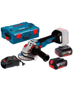 Bosch GWS 18V-10 C Polizor unghiular cu acumulator, 18V, 125mm + 2 x Acumulatori GBA 18V 5.0Ah + Incarcator rapid GAL 1880 CV + L-Boxx 136