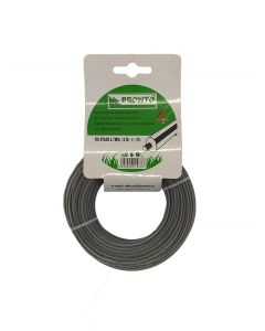 fir nylon 2.7mm   15m rotund- Bronto, cu eticheta, cu insertie, gri (2.65mm)