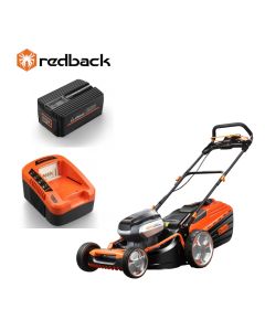 Masina de tuns gazon acumulatori Redback Pachet E148C+EP60+EC50  Acumulator 40V/6Ah Latime de lucru 470mm Sac colector 60L Incarcator 40V/5A