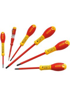 Stanley 0-65-443 Set 6 surubelnite FATMAX izolate VDE, drepte, PZ, tester de tensiune