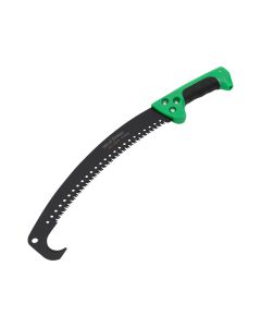 Fierăstrău curbat negru cu cârlig si mâner verde