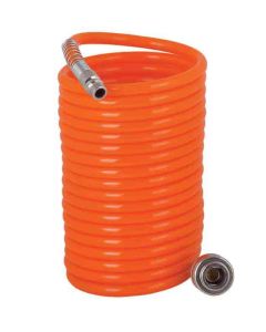 Furtun spiralat aer comprimat d10x14mm 15m cuplaje rapide 1/