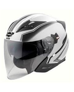 Casca moto scuter HECHT51627XS design modern alb-negru marimea xs