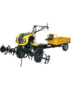 Agregat 4x4 Diesel Motocultor ProGARDEN Campo 1273 Alpine + Remorca ProGARDEN Alpine RM500T cu tractiune G2 500kg