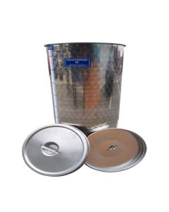 Cisterna inox Marchisio cu capac flotant cu ulei de parafina 100 L diametru 384mm inaltime 1000mm