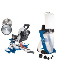 Fierastrau debitat Scheppach HM 254 putere 2000 W turatie 4500 rpm panza 255 mm + Aspirator rumegus Scheppach DC 500