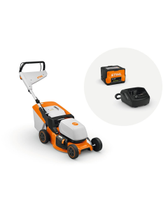 Masina de tuns gazonul STIHL RMA 243 electrica latime taiere 41 cm cos colector 52 L cu acumulator si incarcator
