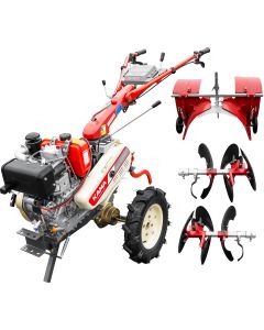 Motocultor Kama KDT 910CE diferential pornire electrica motor 9 CP Diesel 3+1 viteze roti cauciuc 4.00x10" + Dispozitiv musuroit