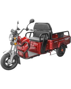 Tricicleta electrica KUBA ECOPIKAP fara permis autonomie 70 Km viteza 25 km/h bena 105 x 60 cm basculabila putere 1500W acumulatori 72v/20Ah culoare visinie