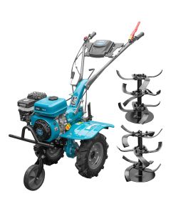 Motocultor DKD 100B motor 7 CP benzina 2+1 viteze latime lucru 50-87 cm freze roti cauciuc 4.00x8"