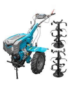 Motocultor DKD 1010D NEW motor 16 CP benzina 2+1 viteze latime lucru 80-110 cm freze roti cauciuc 5.00x12" capota cu far LED