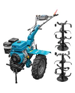 Motocultor DKD 1010D motor 16 CP benzina 2+1 viteze latime lucru 80-110 cm freze roti cauciuc 5.00x12"
