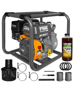 Motopompa apa O'MAC MP 6500 2" motor 6.5 CP 196 cmc 4 timpi debit 30 mc/h refulare 30 m absorbtie 6 m autoamorsare 1l ulei motor AgroPro