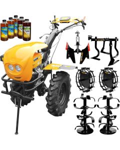 Motocultor ProGARDEN Campo 1803 motor 18 CP EURO V 2+1 viteze latime lucru 162 cm roti 6.00-12 far lucru roti metal cultivator plug reversibil 5l ulei AgroPro