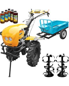 Motocultor ProGARDEN Campo 1803 motor 18 CP EURO V 2+1 viteze latime lucru 162 cm roti 6.00-12 far lucru remorca 5l ulei AgroPro