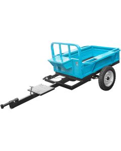 Remorca DKD LY 500 capacitate max 500 kg roti 4.00-12 dimensiuni bena 120x80x28 cm basculare frana mana frana picior