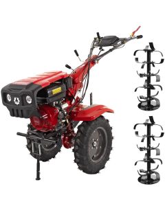 Motocultor Rotakt Grizzly RO13RE 2-PTO motor 13 CP benzina 4 timpi 2+1 viteze latime lucru 56-135 cm roti cauciuc 5.00-12 pornire electrica