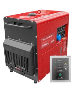 Generator curent Rotakt RODE-9500Q putere 6.6kW 230V diesel pornire electrica AVR roti transport automatizare ATS