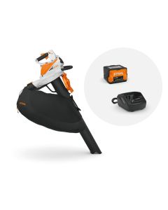 Aspirator cu tocator STIHL SHA 56 tensiune 36V debit aer 560 mc/h putere de suflare 8 N sistem AK cu acumulator AK 20 si incarcator AL 101