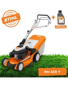 Masina pentru tuns gazonul STIHL RM 655.0 V diametrul 53 cm cos 70 l 2600 W + ulei motor 10W-30 0.6L