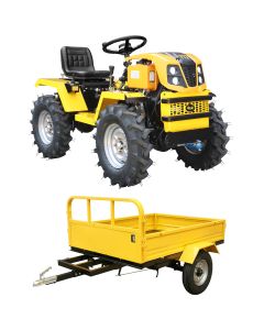 ProGARDEN Campo T12 Minitractor G2.1 4x4, 12CP, diesel, hidraulica fata-spate, roti 6.00-12 cu remorca Campo RM600CT 600kg
