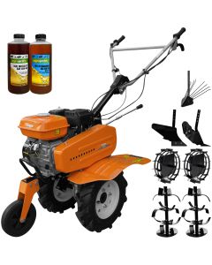 Motosapa Villager VTB 842 Prime Motor ECO EURO5 motor 5.5 CP  2+1 viteze latime lucru 85 cm freze roti cauciuc 4.00-8 roti metal plug arat rarita reglabila plug cartofi 2l ulei