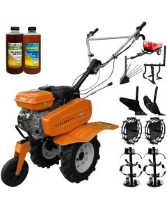 Motosapa Villager VTB 842 Prime Motor ECO EURO5 motor 5.5 CP  2+1 viteze latime lucru 85 cm freze roti cauciuc 4.00-8 roti metal plug arat rarita reglabila plug cartofi cultivator remorca 2l ulei